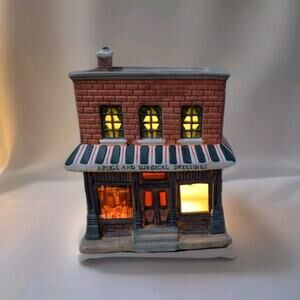 Winter Valley Cottage First Walgreens Drug Store 1901 Ceramic Lighted House +Box